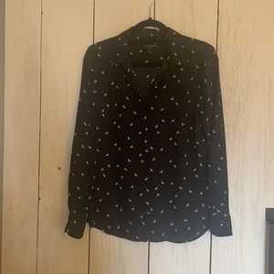 Black printed blouse.